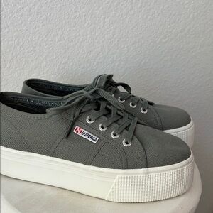 Superga Olive Canvas Sneakers